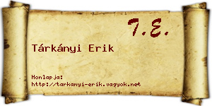 Tárkányi Erik névjegykártya