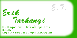 erik tarkanyi business card